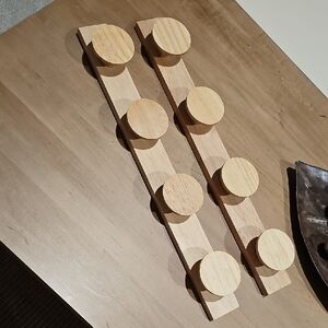 Set of 2 Umbra Hub Rail 4 Hook Coat Towel Racks Natural